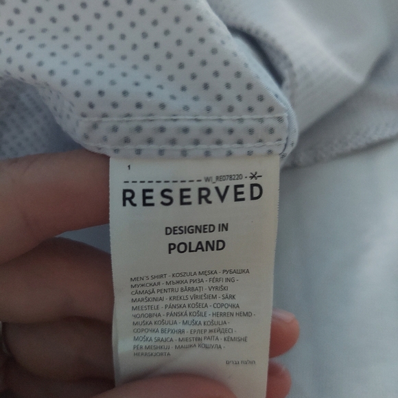 Reserved Men's White and Black Polka Dot Shirt - Picture 6 of 7